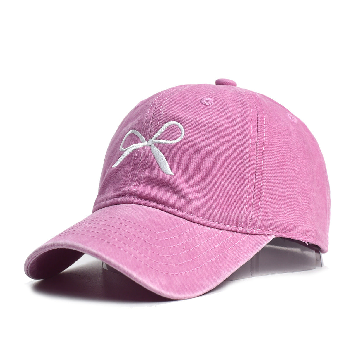 Wholesale Vintage Washed Distressed Bow Embroidered Baseball Cap